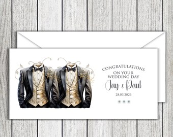Cartera personalizada para el día de la boda: Sr. y Sr., parejas del mismo sexo, matrimonios homosexuales y civiles.