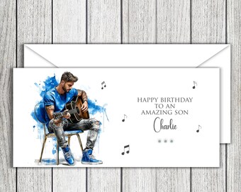 Colourful Male Guitar Birthday Money Wallet