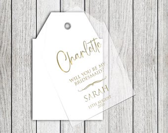 Velum Overlay Will You Be My Bridesmaid/Maid Of Honour Invite Tag
