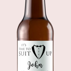 Groom label & Will You Be My Usher/Best Man/Groomsman Wedding Beer Bottle Label