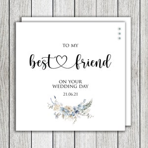 Floral Best Friend Wedding Card