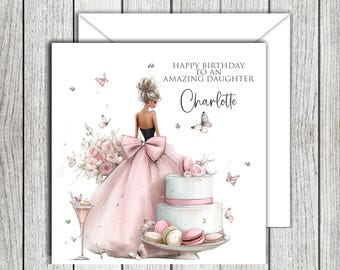 Birthday Macarons And Butterflies' Female  Birthday Card Daughter/Granddaughter/Niece/Sister