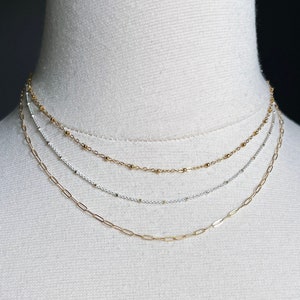 Dainty mixed metal necklace, Silver Gold Two Strand Necklace, Everyday Two Tone Jewelry, Simple Layering Necklace, Double Strand Mixed Metal