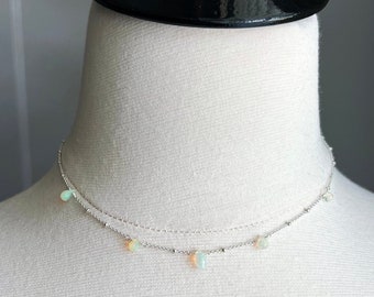 Real Opal Necklace, October Birthstone, Opal Necklace, Opal Necklace Sterling Silver, Genuine Ethiopian Opal Necklace, Opal Necklace Silver