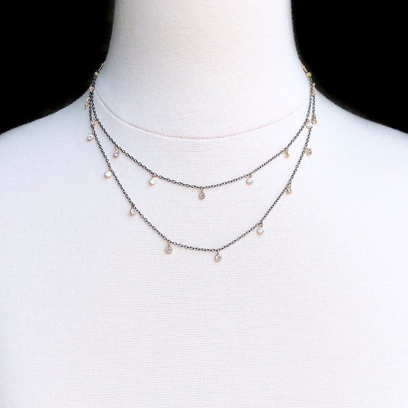 Dianty Drop Necklace Dainty Drop Necklace Sterling Silver Etsy