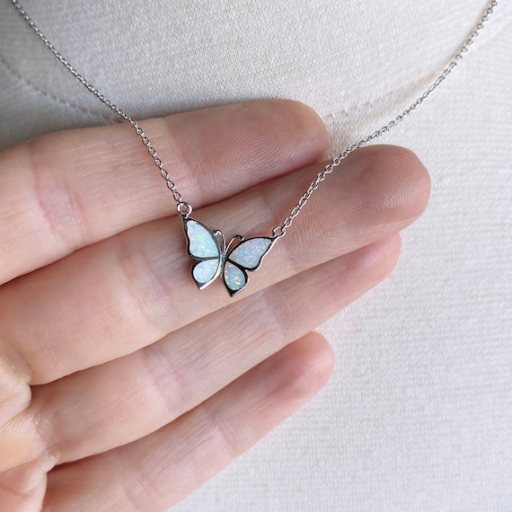 Butterfly opal necklace sale