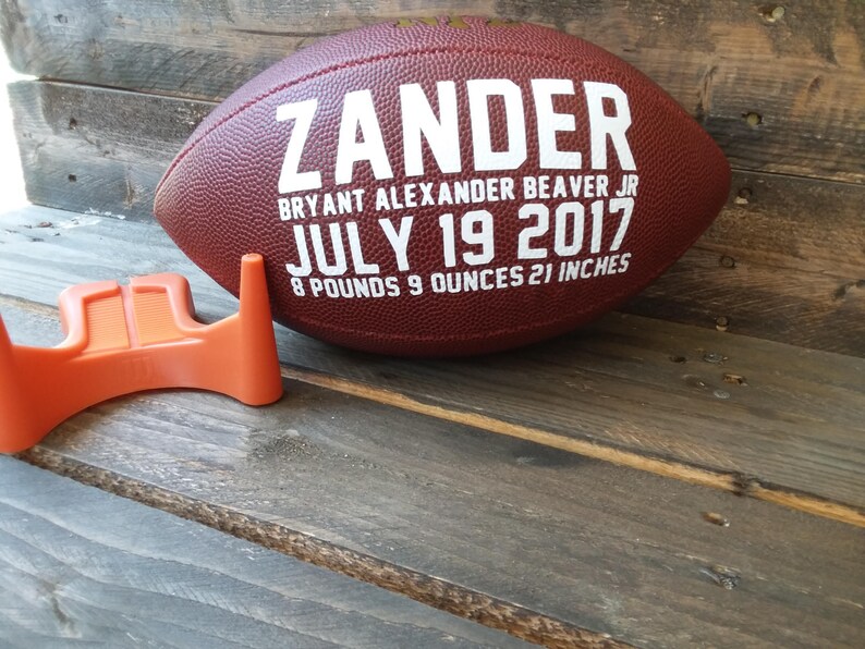 Baby Boy Football Birth Announcement Name and Stats Etsy