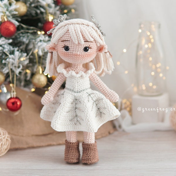 Schneeflocken Elfe Amigurumi Puppe Schnittmuster