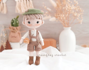 Amigurumi pattern crochet doll Hansel PDF English(US terms), Español, Português(BR), Deutsche, Français