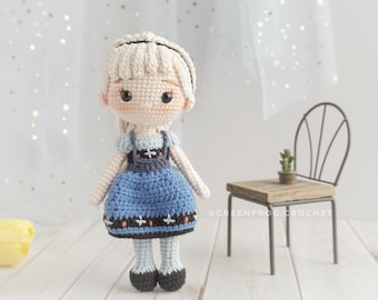 Crochet pattern doll amigurumi pattern IcePrincess PDF in English(US terms) Español Português(BR) Deutsche Français