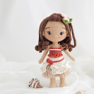 Patrón de crochet muñeca amigurumi princesa para Ocean princess PDF en English Español Português(US) Français Deutsche