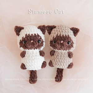 Lot de 12 en 1 : modèles de chats au crochet sans couture et à couture basse, motif amigurumi petit chaton, chat noir et blanc, calicot, tigré, chat siamois image 7