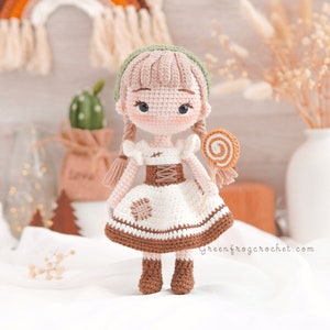 Amigurumi modello crochet bambola Gretel PDF English(US terms), Español, Português(BR), Deutsche, Français