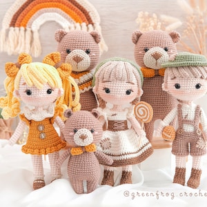 Amigurumi pattern crochet bundle Hansel, Gretel, Goldilocks and Three Bears
