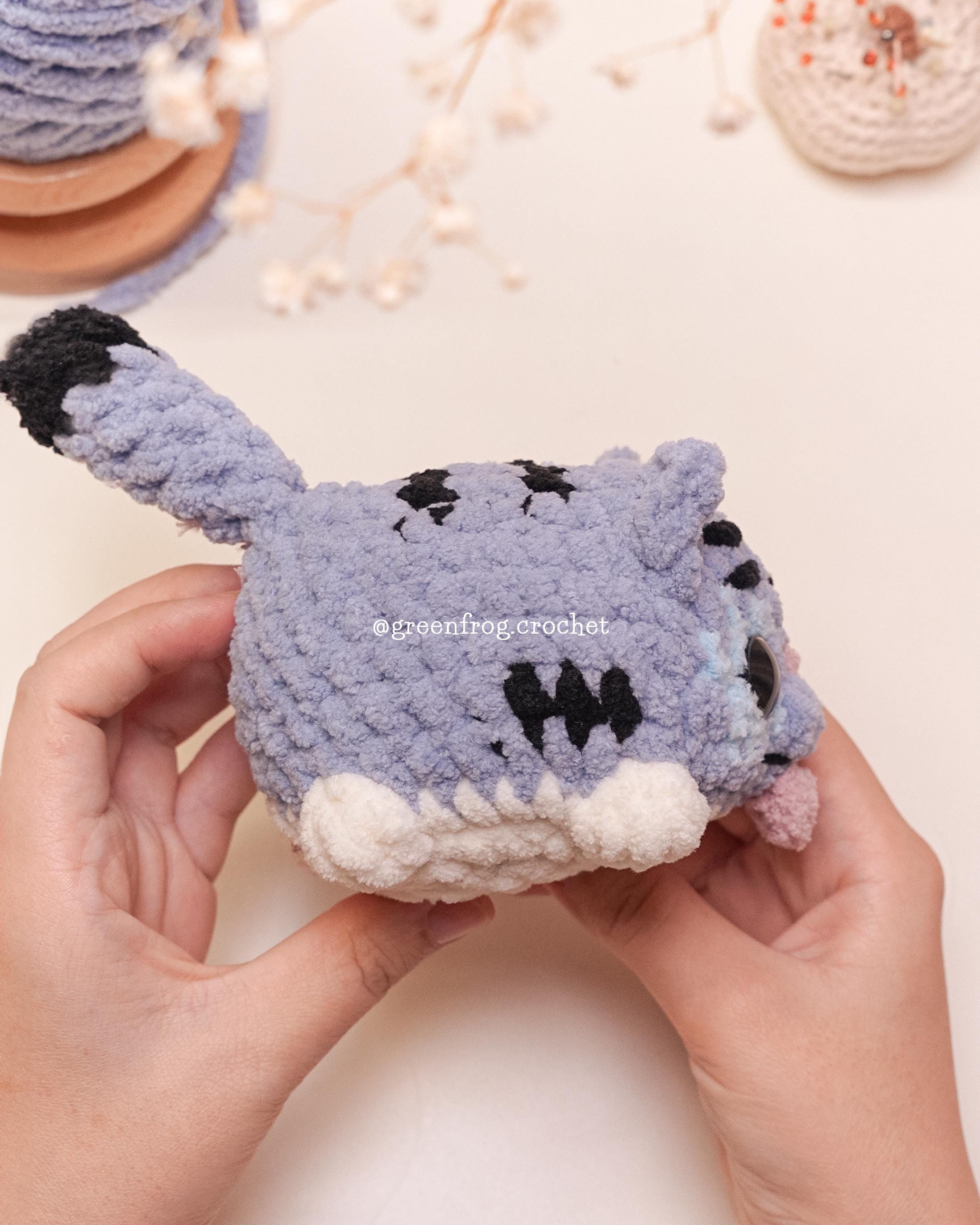 Kpop Lazy Silly Blue Tiger Crochet Pattern, No Sew Amigurumi