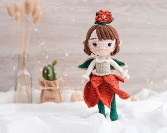 Patrón amigurumi patrón muñeco de ganchillo Poinsettia Elf