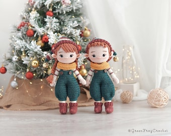 Modèles de poupée amigurumi lutins de Noël au crochet