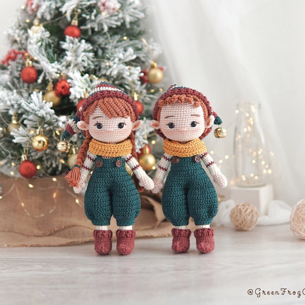 Duendes navideños amigurumi patrones de crochet Patrón muñeco amigurumi duende navideño