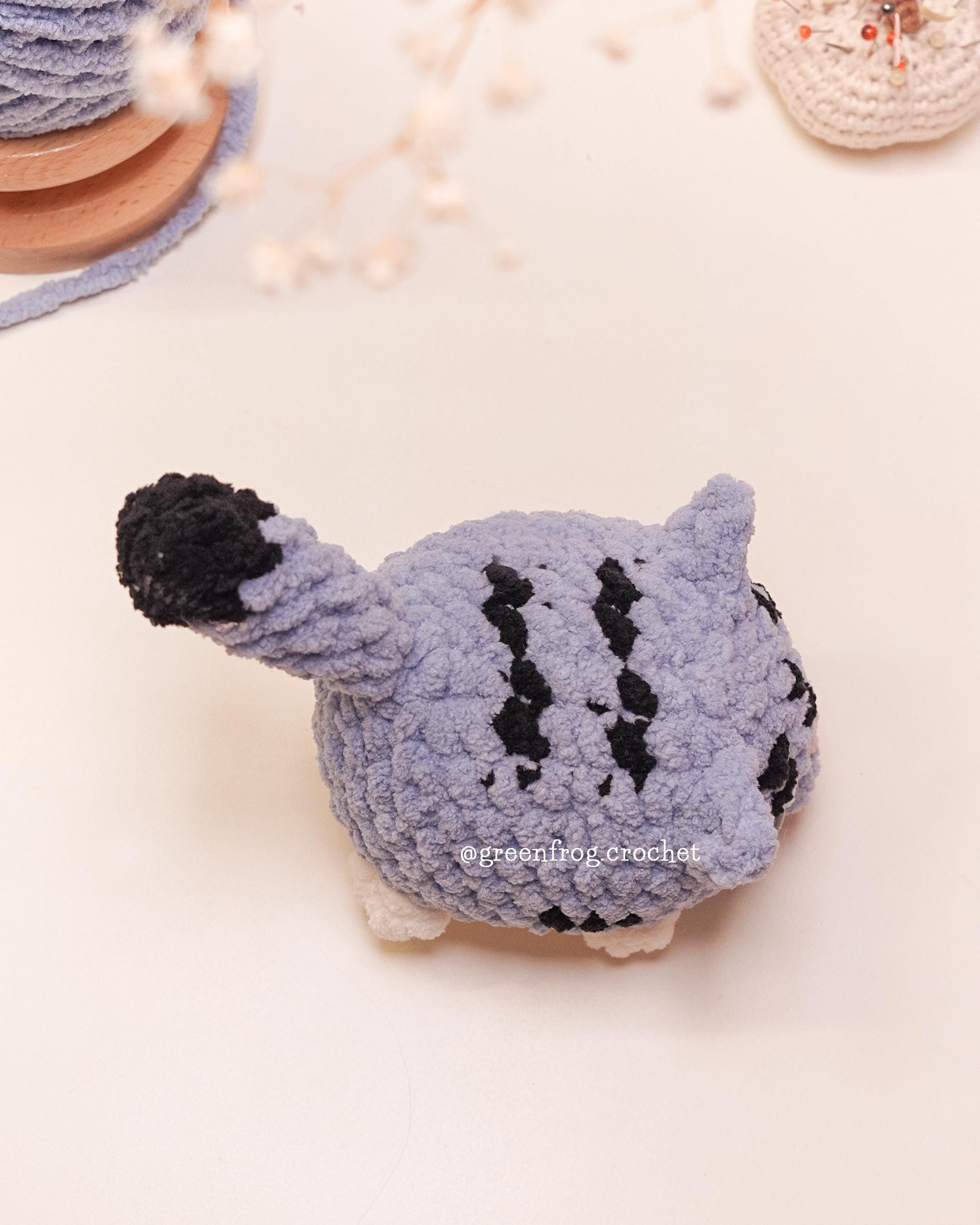 Kpop Lazy Silly Blue Tiger Crochet Pattern, No Sew Amigurumi