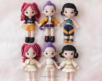 Pattern bundle 3 in 1: Kpop Girls Amigurumi Crochet Doll Pattern