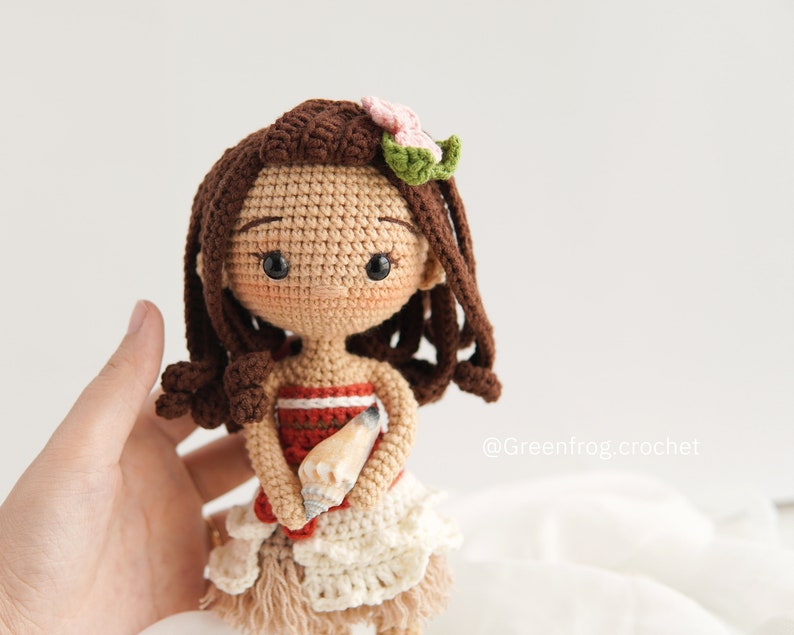 Crochet pattern doll amigurumi princess for Ocean princess PDF in English Español PortuguêsUS Français Deutsche image 4