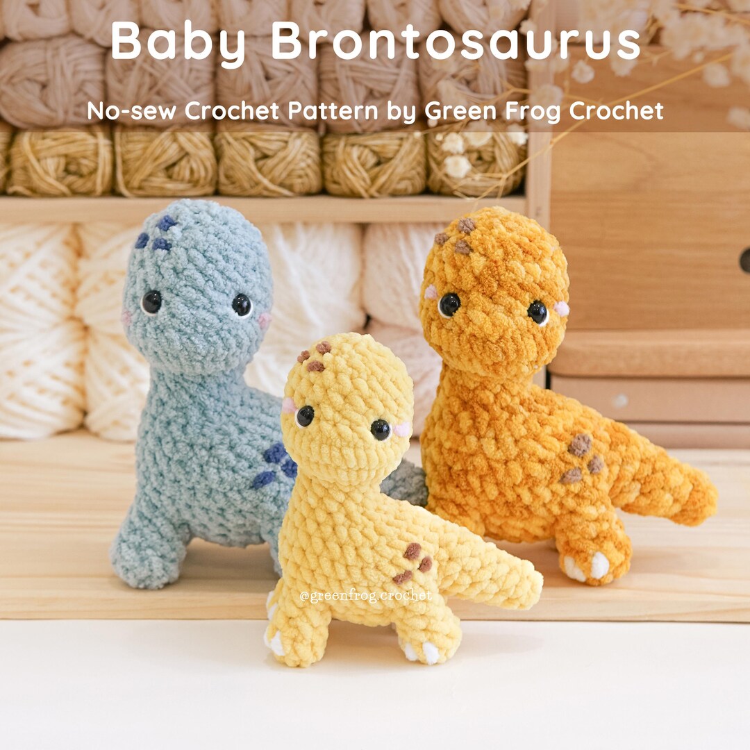 Bronatsaurus Chart Pattern Baby Brontosaurus Amigurumi No Sew Dinosaur Crochet Pattern - Etsy