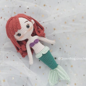 Amigurumi pattern crochet doll princess Mermaid PDF English(US terms), Español, Português(BR), Deutsche, Français