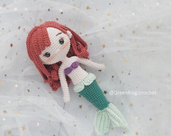 Amigurumi pattern crochet doll princess Mermaid PDF English(US terms), Español, Português(BR), Deutsche, Français