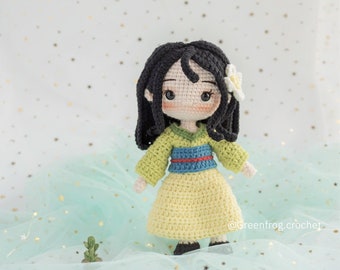 Modèle au crochet poupée amigurumi pour princesse guerrière chinoise PDF en anglais (termes américains) Español Português(BR) Deutsche Français.