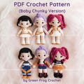 Pattern Plush Doll 6 in 1: Baby Kpop Girls Amigurumi Crochet