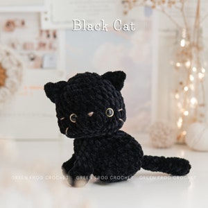 Paquete 12 en 1: patrones de crochet de gato sin costura y con costura baja, patrón de amigurumi gatito, gato blanco y negro, calico, atigrado, gato siamés imagen 10
