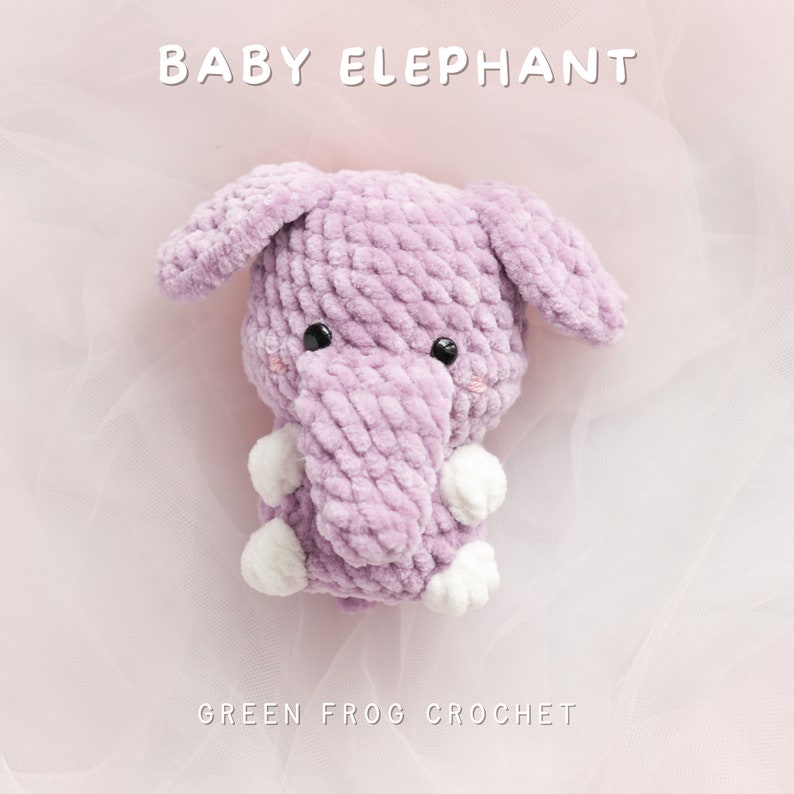 Crochet baby elephant safari animals pattern