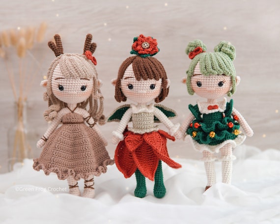 Amigurumi Crochet Pattern Christmas Dolls Amigurumi Patterns 