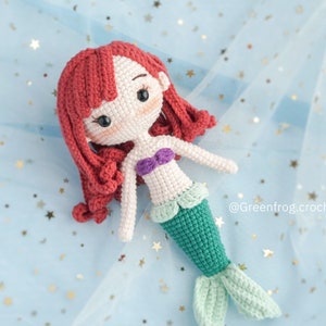 Amigurumi pattern crochet doll princess Mermaid PDF EnglishUS terms, Español, PortuguêsBR, Deutsche, Français image 3