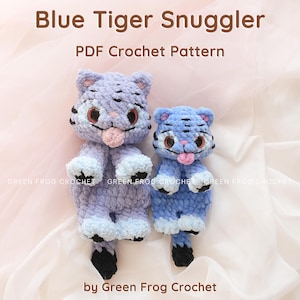 Snuggler Lovey Blue Silly Tiger laaggestikt haakpatroon