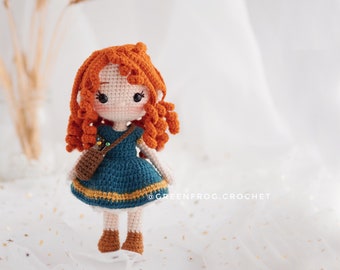 Crochet amigurumi pattern doll for Red hair princess PDF in English(US terms) Español Português(BR) Deutsche Français
