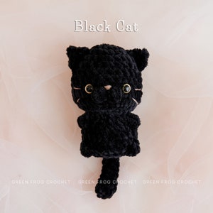 Lot 4 en 1 de motifs amigurumi sans couture pour chats, bébé chat, petit chaton : chat noir et blanc, calicot, tigré, chat siamois image 6