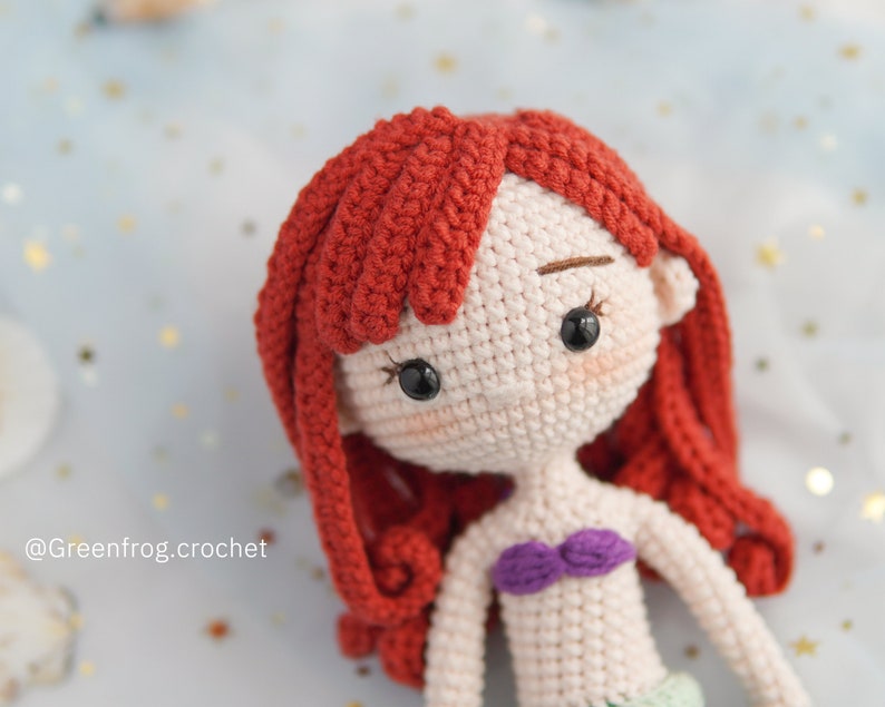 Amigurumi pattern crochet doll princess Mermaid PDF EnglishUS terms, Español, PortuguêsBR, Deutsche, Français image 5