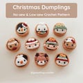 Christmas Dumplings Keychain Ornament No-Sew Low-sew Amigurumi Crochet Pattern | Squishy Bao Bun Christmas PDF Patterns product logo