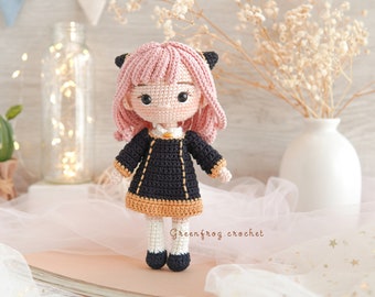 Modèle de crochet Amigurumi, modèle de crochet de poupée à tête mobile