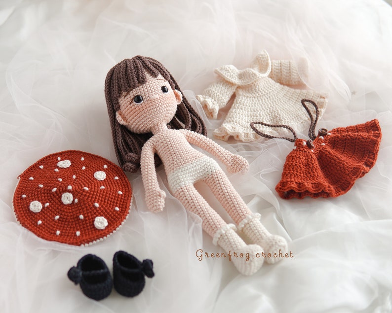 Amanita the mushroom girl amigurumi pattern doll crochet doll PDF pattern image 5