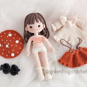 Amanita the mushroom girl amigurumi pattern doll crochet doll PDF pattern image 4