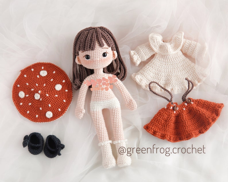 Amanita the mushroom girl amigurumi pattern doll crochet doll PDF pattern image 4