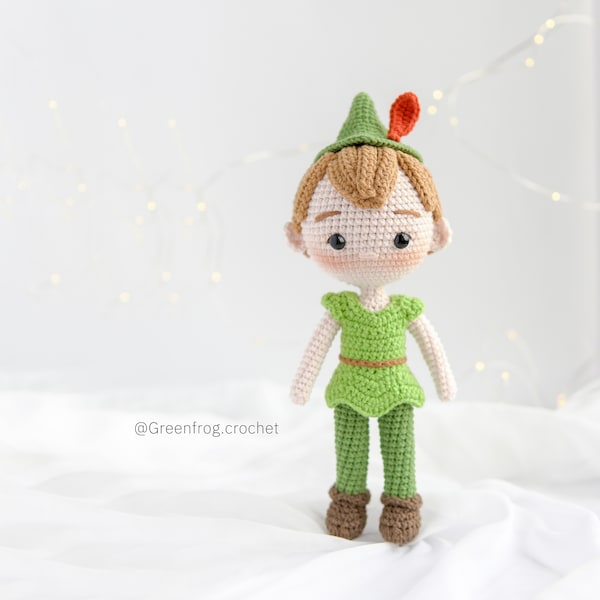 Amigurumi pattern crochet doll for Peter (PDF in English (US terms), Español, Português(BR), Deutsche, Français)