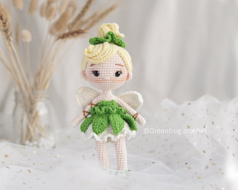 Crochet amigurumi pattern doll for Fairy Tink PDF in English US terms Español PortuguêsBR Deutsche Français image 1