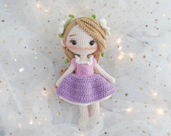 Amigurumi pattern crochet doll pattern Princess Cloudy Hair PDF in English(US terms) Español Português(BR) Deutsche Français.