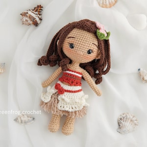 Crochet pattern doll amigurumi princess for Ocean princess PDF in English Español PortuguêsUS Français Deutsche image 3