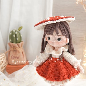 Amanita the mushroom girl amigurumi pattern doll crochet doll PDF pattern image 3