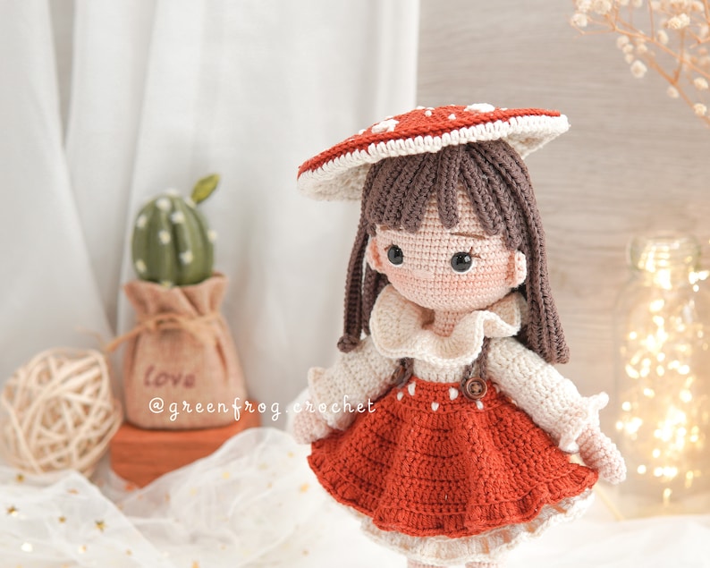 Amanita the mushroom girl amigurumi pattern doll crochet doll PDF pattern image 3