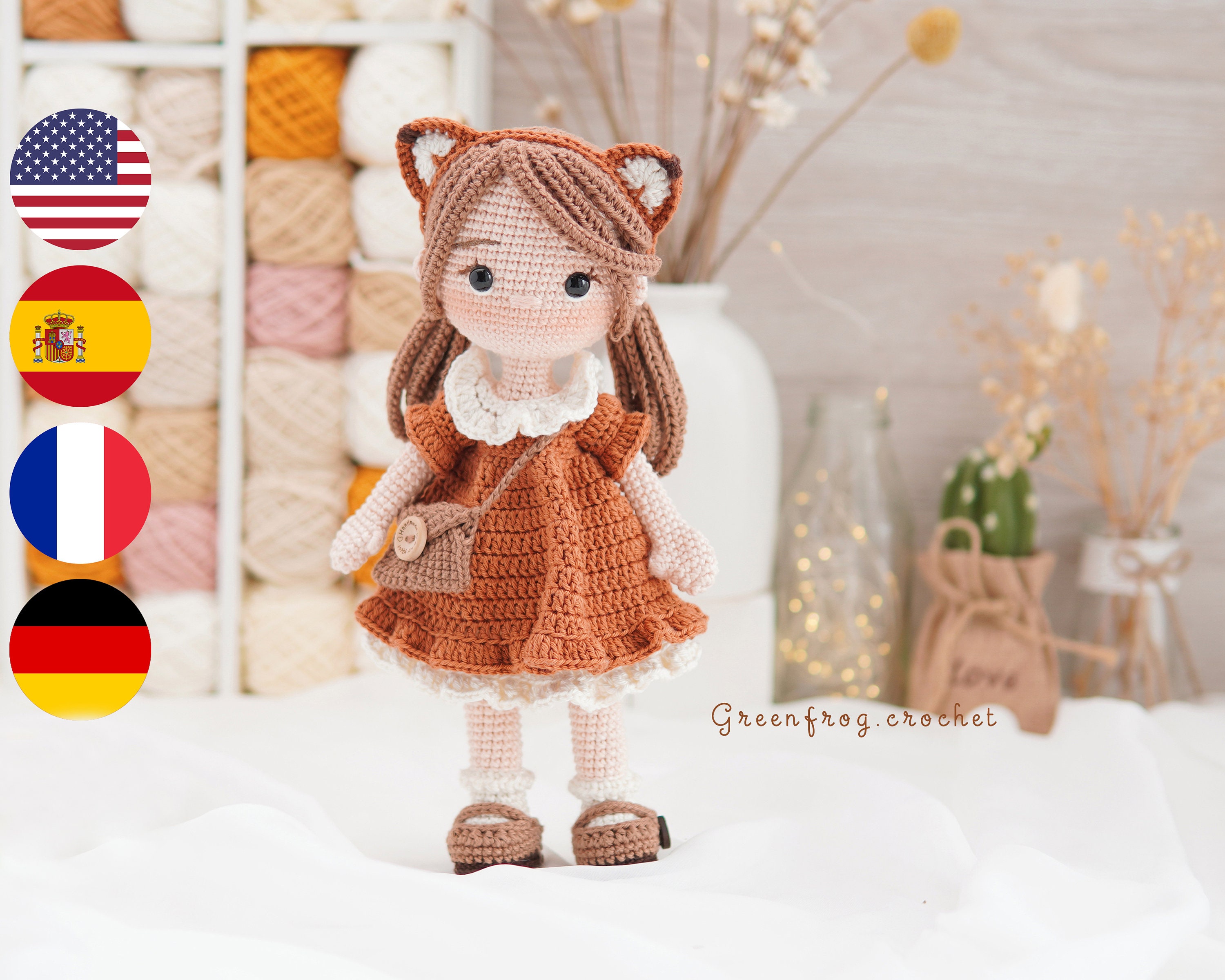 Patron amigurumi poupée crochet pour poupée Mia patron PDF photo image